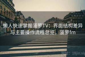 懒人快速掌握菠萝TV：界面结构差异与主要操作流程总览，菠萝fm