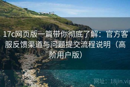 17c网页版一篇带你彻底了解：官方客服反馈渠道与问题提交流程说明（高阶用户版）