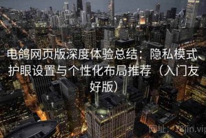 电鸽网页版深度体验总结：隐私模式、护眼设置与个性化布局推荐（入门友好版）