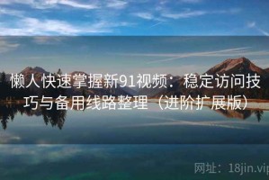 懒人快速掌握新91视频：稳定访问技巧与备用线路整理（进阶扩展版）