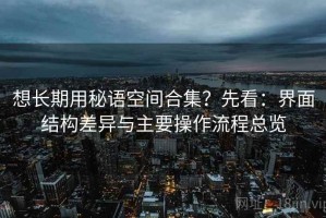 想长期用秘语空间合集？先看：界面结构差异与主要操作流程总览