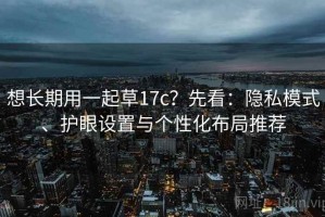 想长期用一起草17c？先看：隐私模式、护眼设置与个性化布局推荐