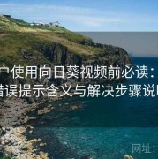 新用户使用向日葵视频前必读：常见错误提示含义与解决步骤说明