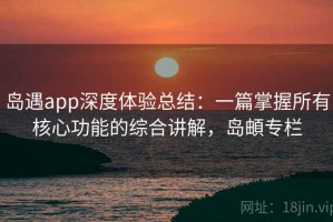 岛遇app深度体验总结：一篇掌握所有核心功能的综合讲解，岛頔专栏
