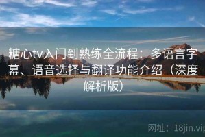 糖心tv入门到熟练全流程：多语言字幕、语音选择与翻译功能介绍（深度解析版）