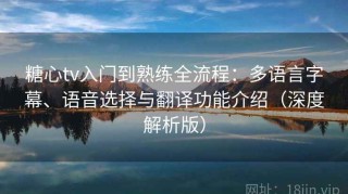 糖心tv入门到熟练全流程：多语言字幕、语音选择与翻译功能介绍（深度解析版）