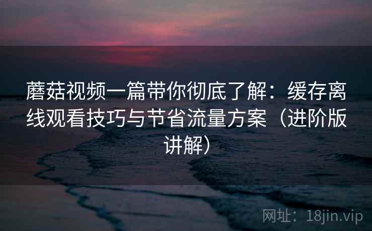 蘑菇视频一篇带你彻底了解:缓存离线观看技巧与节省流量方案(进阶版讲解) 蘑菇视频一篇带你彻底了解:缓存离线观看技巧与节省流量方案(进阶版讲解)