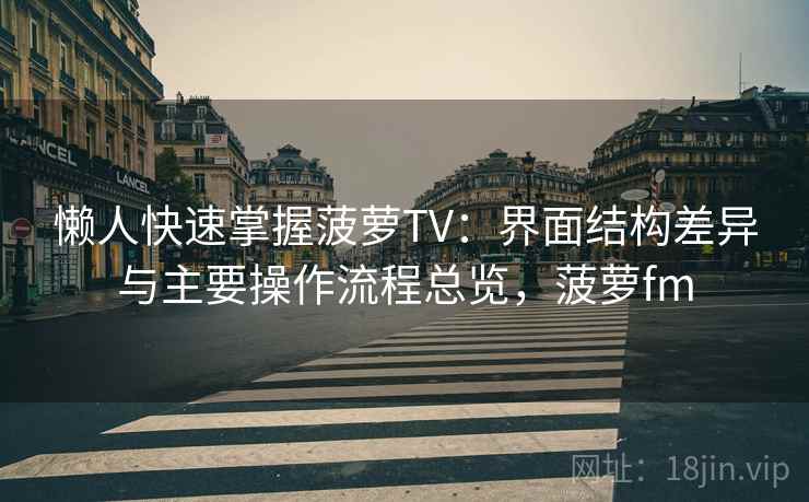 懒人快速掌握菠萝TV：界面结构差异与主要操作流程总览，菠萝fm