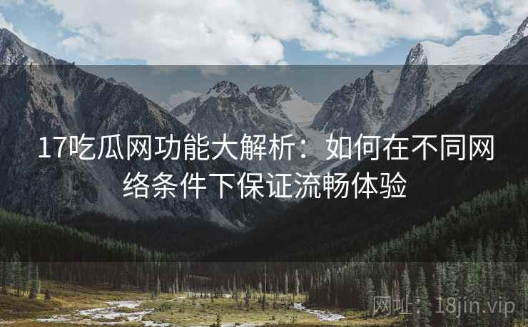 17吃瓜网功能大解析：如何在不同网络条件下保证流畅体验