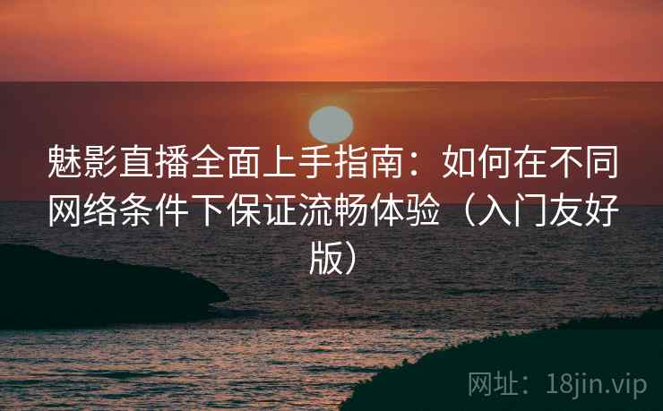 魅影直播全面上手指南：如何在不同网络条件下保证流畅体验（入门友好版）