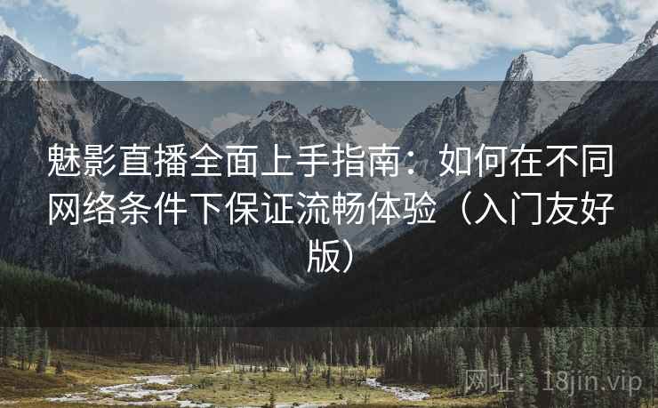 魅影直播全面上手指南：如何在不同网络条件下保证流畅体验（入门友好版）