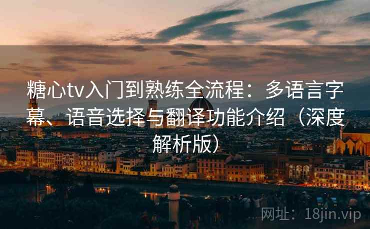 糖心tv入门到熟练全流程：多语言字幕、语音选择与翻译功能介绍（深度解析版）