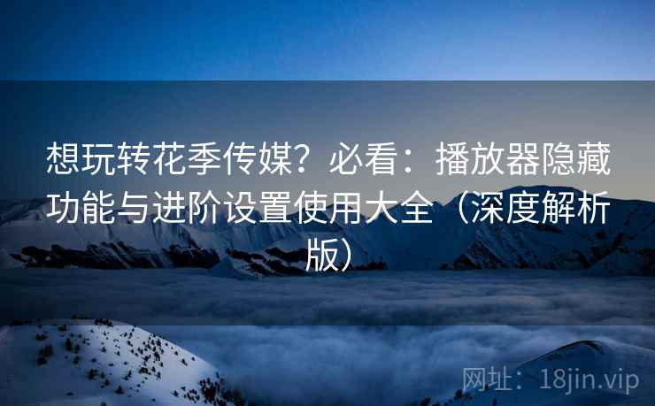 想玩转花季传媒？必看：播放器隐藏功能与进阶设置使用大全（深度解析版）