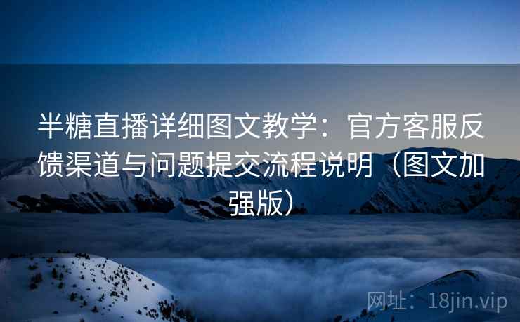 半糖直播详细图文教学：官方客服反馈渠道与问题提交流程说明（图文加强版）