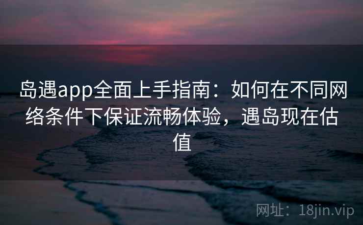 岛遇app全面上手指南:如何在不同网络条件下保证流畅体验,遇岛现在估值 岛遇app全面上手指南:如何在不同网络条件下保证流畅体验,遇岛现在估值
