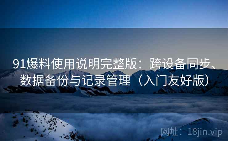 91爆料使用说明完整版：跨设备同步、数据备份与记录管理（入门友好版）
