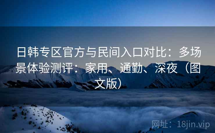 日韩专区官方与民间入口对比：多场景体验测评：家用、通勤、深夜（图文版）